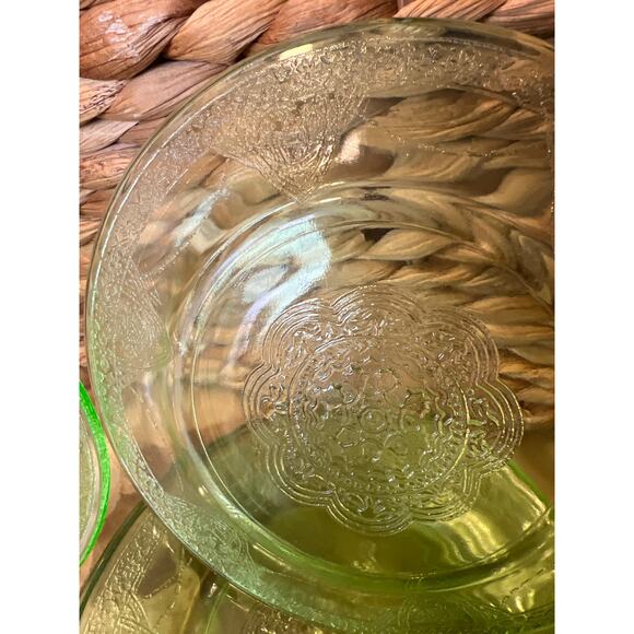 Art Deco Depression Glass 6” Dessert Plates-Glow - Picture 8 of 9